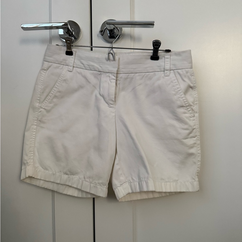 J. Crew White Cotton Bermuda Shorts